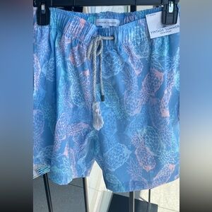 Vintage Summer men’s Blue Pineapple Print Swim trunks size S